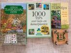 4 tuinboeken en een bloemenpers, Diverse schrijvers, Zo goed als nieuw, Tuinieren en Tuinplanten, Verzenden
