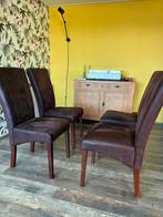 Bruine eetkamerstoelen - set van 4, Ophalen, Gebruikt, Bruin, Vier