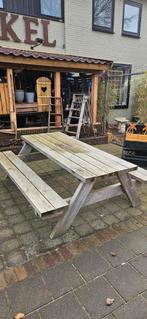 Houten Picknicktafel, Tuin en Terras, Picknicktafels, Ophalen, Gebruikt, Rechthoekig, Hout