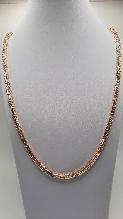 gouden Koningsketting 14kt Massief, Sieraden, Tassen en Uiterlijk, Kettingen, Nieuw, Goud, Goud, Ophalen of Verzenden