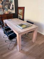 Eiken Eettafel 90x180, Ophalen, Gebruikt, Eikenhout, 50 tot 100 cm
