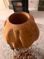 Prachtige houten vaas kunnen bloemen in of een kaars, Ophalen, Nieuw, Hout, 25 tot 50 cm