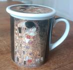 Gustav Klimt de kus beker met thee zakjesdeksel koffie thee, Ophalen of Verzenden, Gebruikt, Overige stijlen, Kop(pen) en/of Schotel(s)