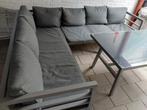 Loungeset compleet, aluminium frame met hoge tafel en bankje, Tuin en Terras, Tuinsets en Loungesets, Ophalen, Gebruikt, Aluminium