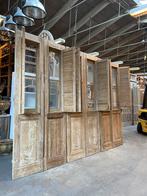 Oude geloogde sets paneeldeuren met Louvre raam., Doe-het-zelf en Verbouw, Deuren en Horren, Ophalen of Verzenden