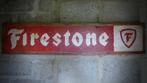 Handgeschilderd vintage houten bord / Firestone race banden, Ophalen of Verzenden, Zo goed als nieuw, Reclamebord
