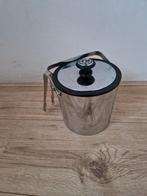 Vintage design ijsemmer rvs geïsoleerd met tang, Ophalen of Verzenden, Zo goed als nieuw