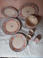 Kakelbont servies Yvon Jaspers, 3 kommen,3eierdopjes, Ophalen of Verzenden