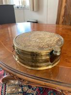 Antieke Messing Doos met Stoffen Deksel Decoratie Woonaccess, Ophalen