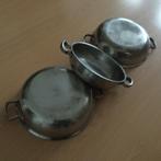 3 Gense / Bert Muller dekschalen / pannen RVS, jaren 50, Ophalen of Verzenden