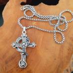 Ketting met een barok kruis, Verzenden, Nieuw, Zilver, Overige materialen