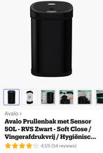 Zwarte Prullenbak zonder sensor - Hygiënisch & Handig!, 40 liter of meer, Ophalen, Rvs