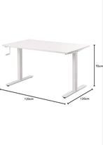 Ikea SKARSTA bureau Sta/zit Wit 120x70, Huis en Inrichting, Kunststof, Gebruikt, 100 tot 150 cm, Rechthoekig