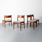Vintage Deense eetkamerstoelen, set van 4, Ophalen, Hout, Gebruikt, Overige kleuren