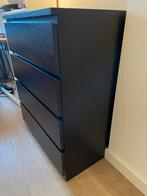 MALM zwarte ladekast met 4 lades, Ophalen, Gebruikt, 100 tot 150 cm, 50 tot 100 cm