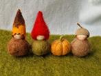 Herfst Waldorf Vrije School Seizoenstafel popje pompoen vilt, Verzenden, Nieuw, Figuurtje(s), Wolvilt