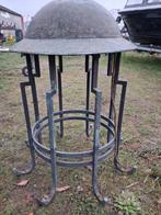 Koperen Buitenlamp met Messing Onderstel, Ophalen