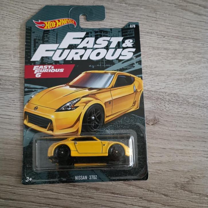 Hot Wheels Nissan 370Z geel Fast & Furious 6, Hobby en Vrije tijd, Modelauto's | Overige schalen, Zo goed als nieuw, Auto, Ophalen of Verzenden