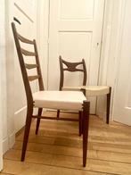 Twee vintage Scandinavische Mid-Century teak stoelen/skai, Gebruikt, Twee, Bruin, Scandinavisch