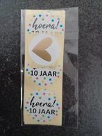 Traktatie stickers 10 jaar., Hobby en Vrije tijd, Feestartikelen, Ophalen of Verzenden, Zo goed als nieuw, Verjaardag
