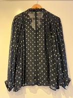 Prachtige blouse Maison Hotel donkerblauw met goud, Maat 42/44 (L), Zo goed als nieuw, Maison Hotel, Verzenden