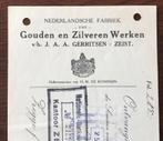 Oude Rekening uit Zeist Goud en Zilverwerken 1920, Ophalen of Verzenden, Gebruikt