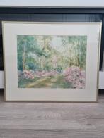 Aquarel Schilderij - Boslandschap met Bloemen, Ophalen