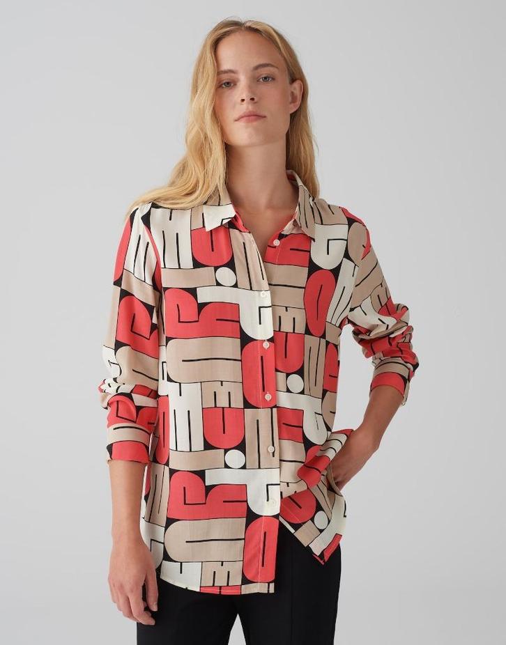 OPUS blouse lange mouw roze/wit/zwart mt 34/36 NIEUW!, Kleding | Dames, Blouses en Tunieken, Nieuw, Maat 34 (XS) of kleiner, Overige kleuren