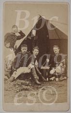 cdv soldaten militair buiten tent 1880's Deventer  geweer, Gebruikt, Verzenden, Foto, Voor 1940