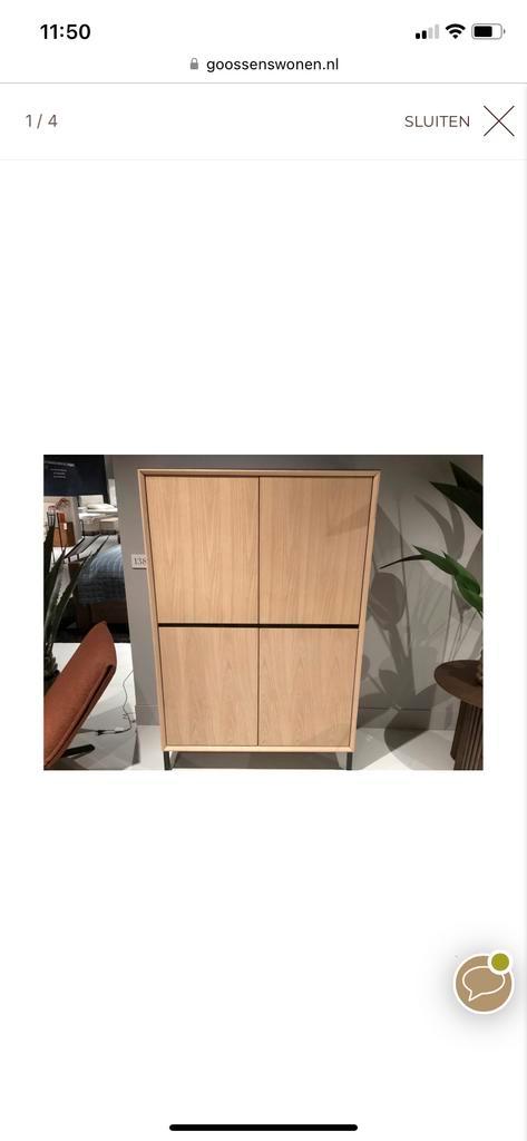 Goossens Opbergkast / Boekenkast Hout, Huis en Inrichting, Kasten | Boekenkasten, Zo goed als nieuw, 50 tot 100 cm, 150 tot 200 cm