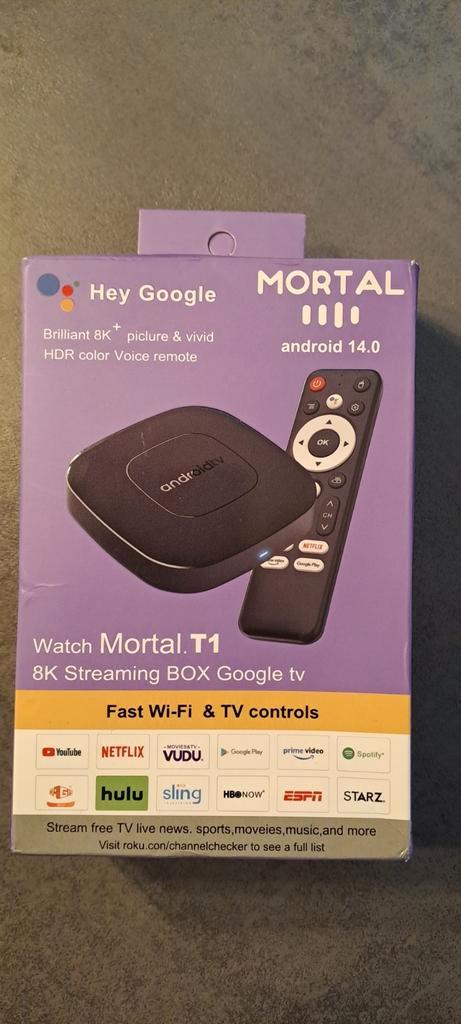 Mortal T1 - TV media box - Nieuw in de doos!, Audio, Tv en Foto, Mediaspelers, Nieuw, Zonder harde schijf, HDMI, Ophalen of Verzenden