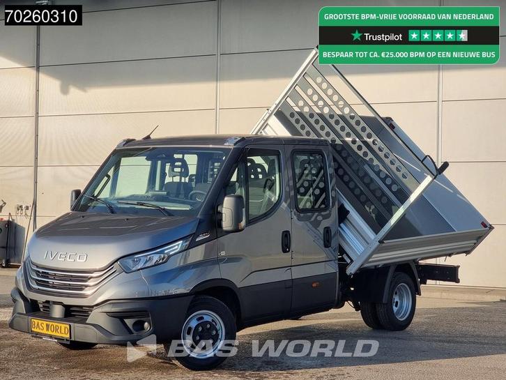 Iveco Daily 35C21 3 zijdige Kipper Dubbel Cabine 210PK 3.0L, Auto's, Bestelauto's, Bedrijf, Te koop, Achteruitrijcamera, Airconditioning