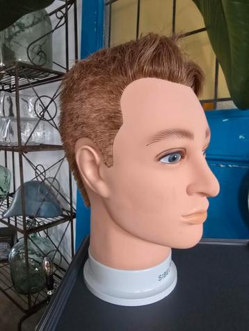 Vintage origineel Sibel mannenhoofd mannequin echt haar €29 beschikbaar voor biedingen