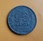 Prachtig zinken kwartje - 25 cent 1942., Postzegels en Munten, Munten | Nederland, Verzenden, Koningin Wilhelmina, 25 cent, Losse munt