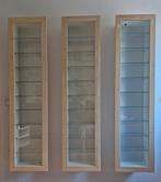 Set van 3 vitrinekasten., Ophalen, Minder dan 50 cm, Met deur(en), Glas