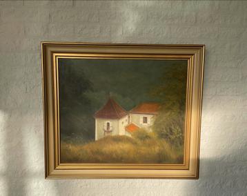 Olieverfschilderij Nelly Nelisse 71 x 61 cm Frankrijk Noyers beschikbaar voor biedingen