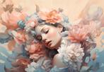 Vrouw met bloemen II fotobehang, op maat, Fotobehang4you, Verzenden, Minder dan 10 m², Romantisch, bloemen,