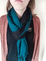 Sjaal sjaaltje shawl zwart turquoise, Ophalen of Verzenden, Zo goed als nieuw, Maat 38/40 (M), Sjaal