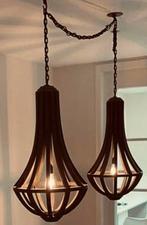 Stijlvolle Houten Hanglamp, Ophalen, Zo goed als nieuw, Hout, 75 cm of meer