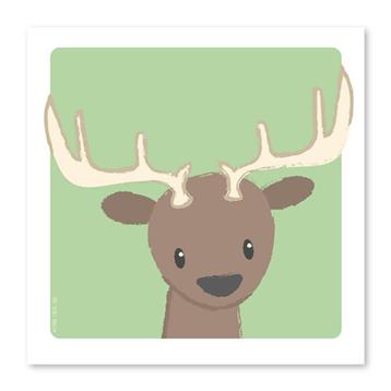 Poster Hert 21x21cm decoratie kinderkamer babykamer bos dier beschikbaar voor biedingen