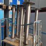 zware set RVS tafelpoten met voetplaat 71 cm hoogte, Ophalen, Gebruikt