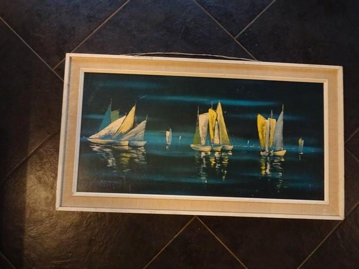 Schilderij: boote bei nacht van H. Klein, Antiek en Kunst, Kunst | Schilderijen | Klassiek, Ophalen