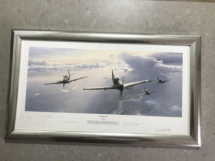 Robert Taylor Aviation Art  Opening Sky P 51 Mustangs, Verzamelen, Luchtvaart en Vliegtuigspotten, Zo goed als nieuw, Kaart, Foto of Prent