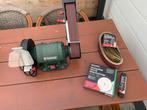 Parkside bandschuurmachine + accessoires, Ophalen, Zo goed als nieuw