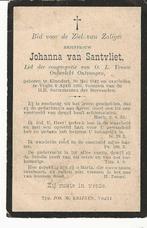 Johanna van Santvliet *1842 Klundert + 1904 Vught, Verzamelen, Verzenden, Bidprentje