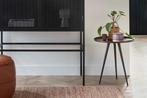 Bodilson ronde brons bijzettafel Thinn met zwarte poten, Ø46, 50 tot 100 cm, Modern Design, Tijdloos, Chic, Rond, Nieuw