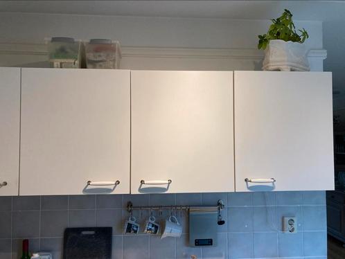 3 Witte Bovenkastjes keuken, met legplank en zonder greepjes, Huis en Inrichting, Keuken | Keukenelementen, Gebruikt, Minder dan 100 cm