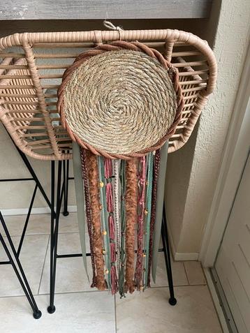 Unieke, prachtige wandhanger in bruin/ groen/ zand / koraal beschikbaar voor biedingen