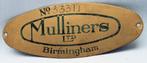 Antieke badge Mulliners Ltd, Birmingham, Ophalen of Verzenden, Gebruikt, Auto's