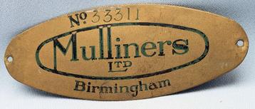 Antieke badge Mulliners Ltd, Birmingham beschikbaar voor biedingen